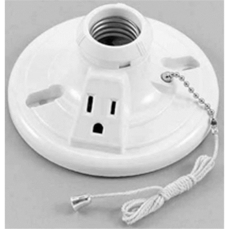 Eaton Wiring Devices Cooper Wiring Devices 393786504 S865W-SP 15A 125V Ceiling Receptacle Plug with Pull Chain 393786504